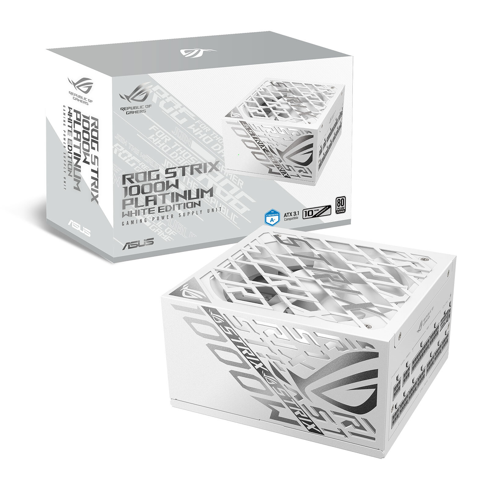 Alimentation Asus ROG -STRIX-1000P-GAMING-WHITE - 1000 W - ATX - Blanc