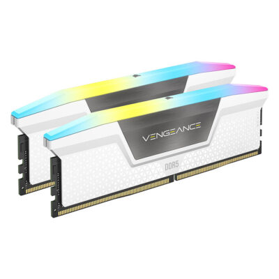 Mémoire vive Corsair Vengeance RGB DDR5 32 Go (2 x 16 Go) 6000 MHz CL30 - Blanc