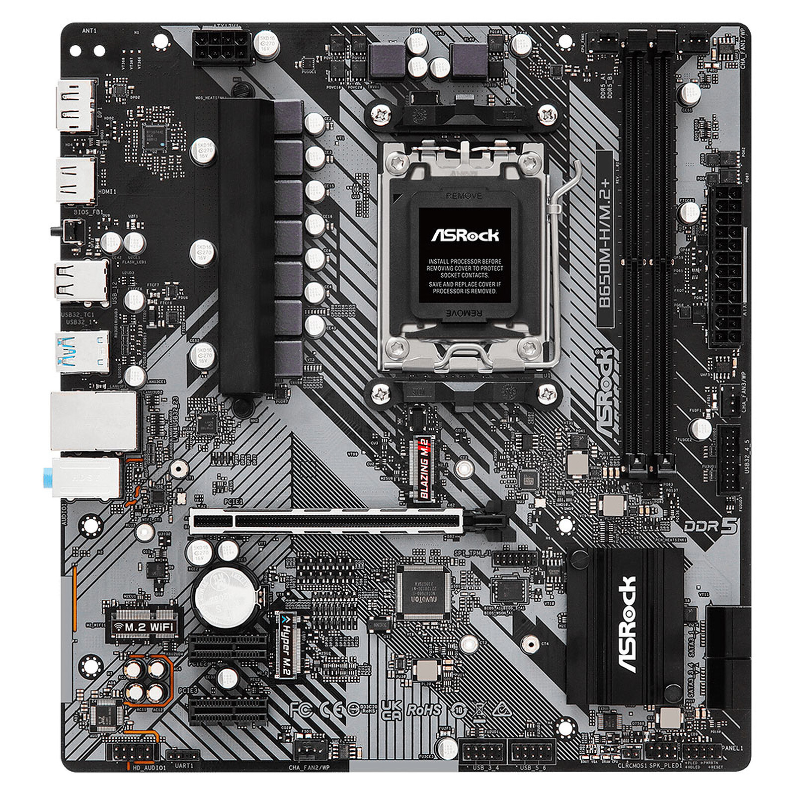 Carte mère ASRock B650M-H/M.2+ - MATX - AMD AM5 - 2x DDR5 – Image 3