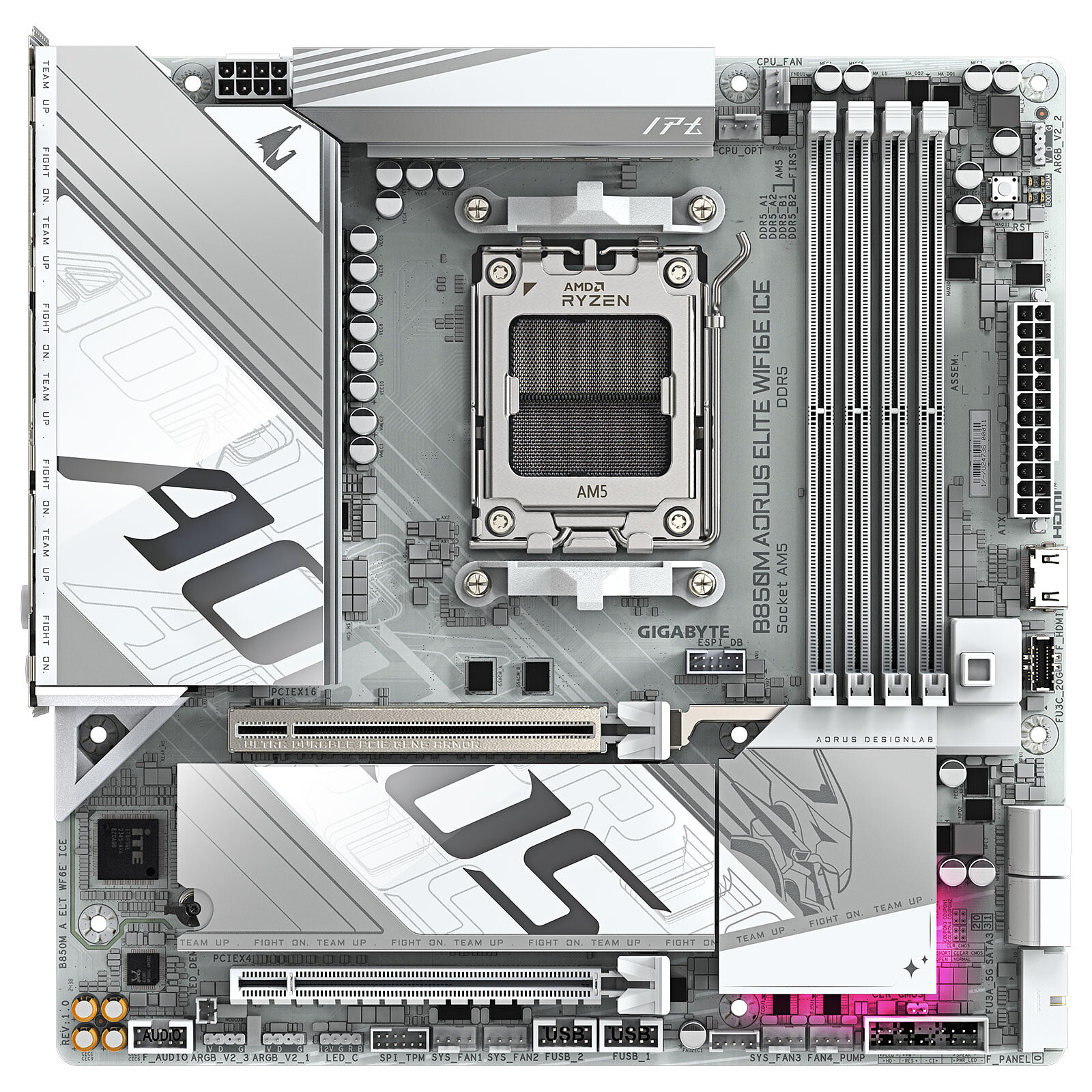Carte mère Gigabyte B850M AORUS ELITE WIFI6E ICE - ATX - AMD AM5 - 4x DDR5 – Image 5
