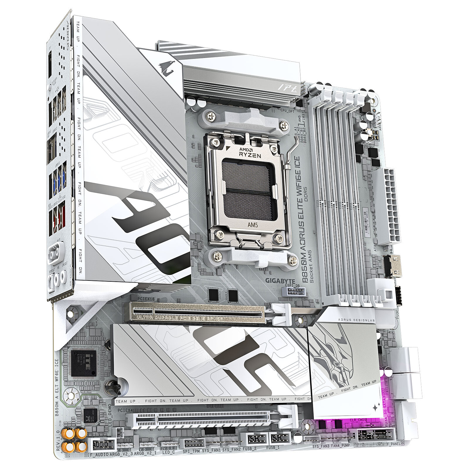 Carte mère Gigabyte B850M AORUS ELITE WIFI6E ICE - ATX - AMD AM5 - 4x DDR5 – Image 4