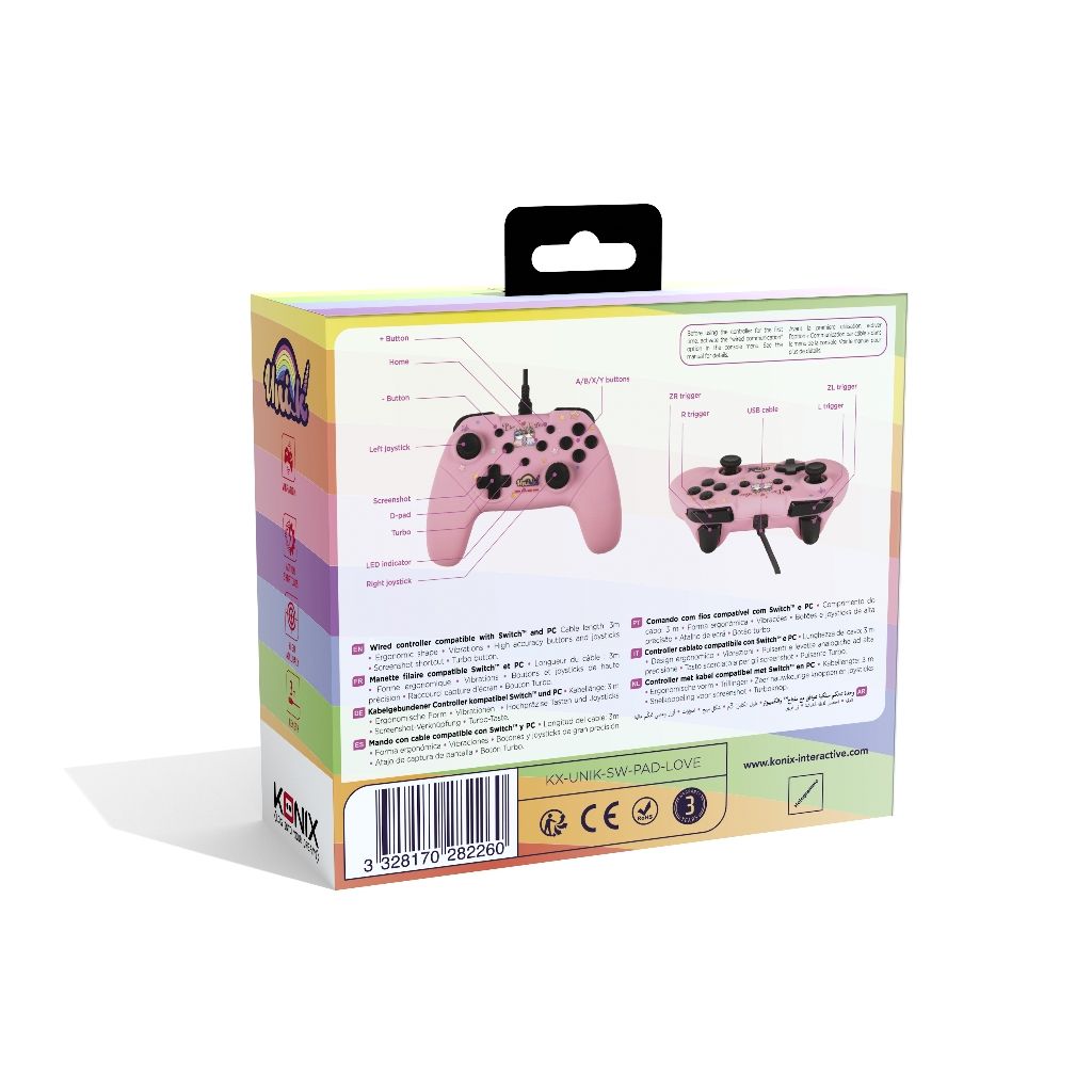 Manette filaire Konix Be Love - Unik pour Nintendo Switch, Switch 2 et PC – Image 7