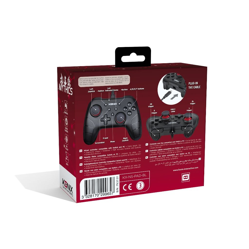 Manette filaire Konix Mythics pour Nintendo Switch, Switch 2 et PC – Image 5