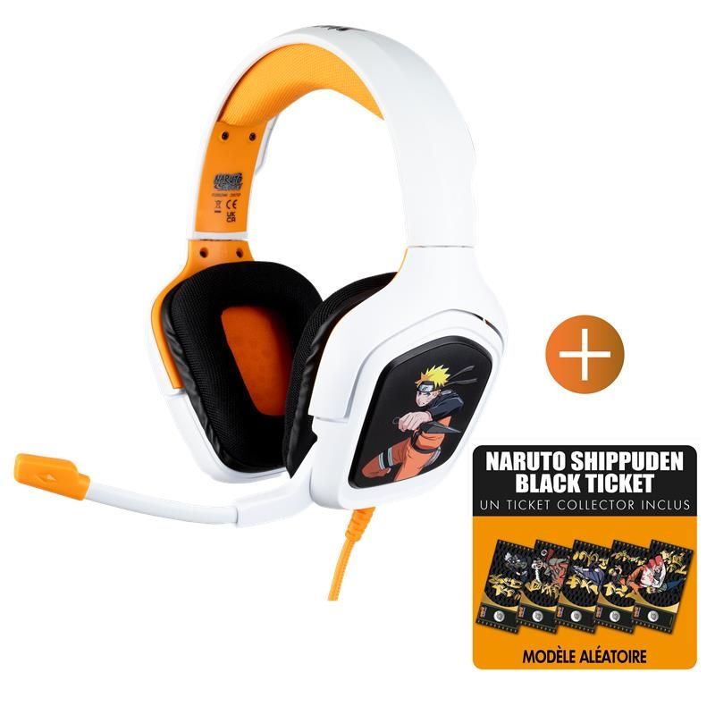 Micro-casque filaire Konix Naruto Shippuden +Ticket pour PS4/PS5 et PC