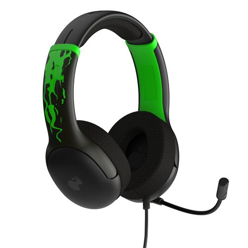 Micro-casque filaire PDP Airlite Glow Gris et Vert pour XBOX ONE/Series S/X/PC/Mobile – Image 2