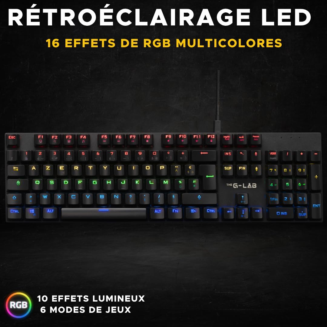 Clavier Gamer The G-Lab Keyz Carbon Ex filaire – Image 4