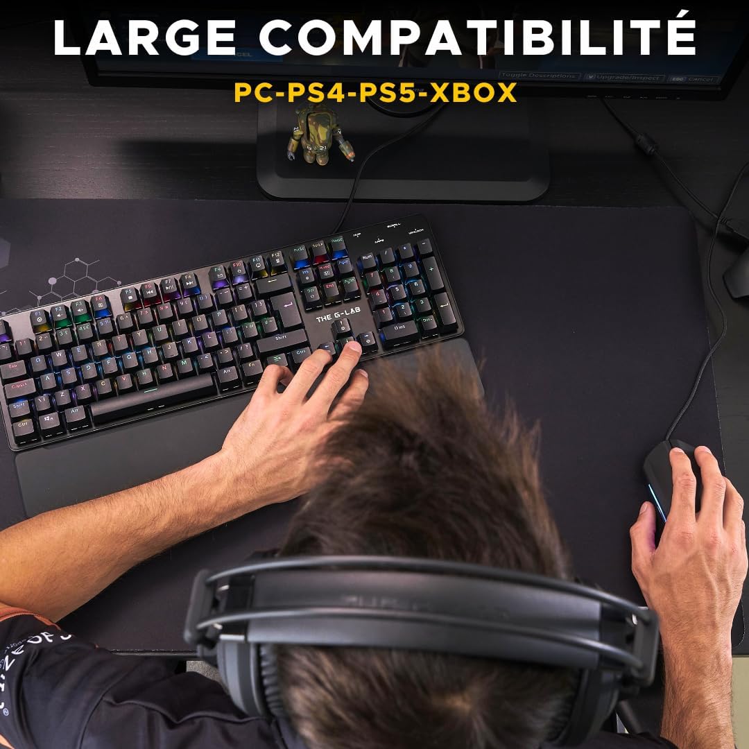 Clavier Gamer The G-Lab Keyz Carbon Ex filaire – Image 6
