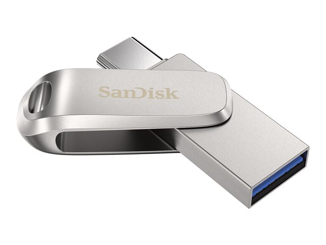 Clé USB SanDisk Ultra Dual Drive Luxe - USB-C 3.1 Gen 1 - 32 Go - Argent – Image 2