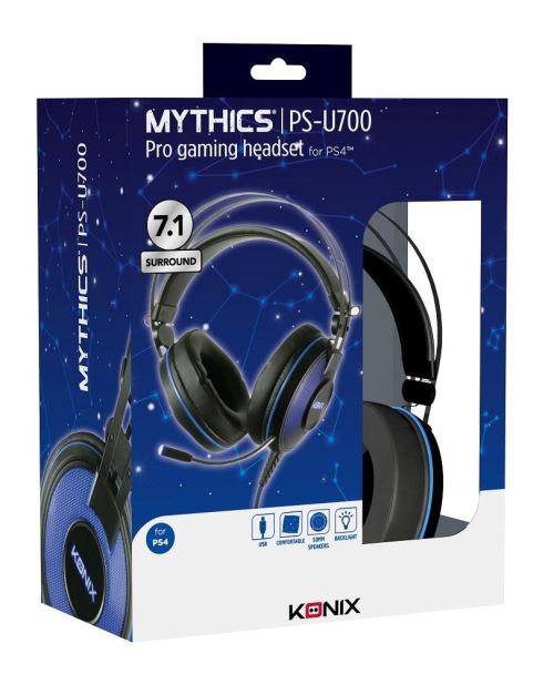 Micro-casque filaire Konix Mythics PS-U700 Noir et Bleu pour PS4 – Image 7