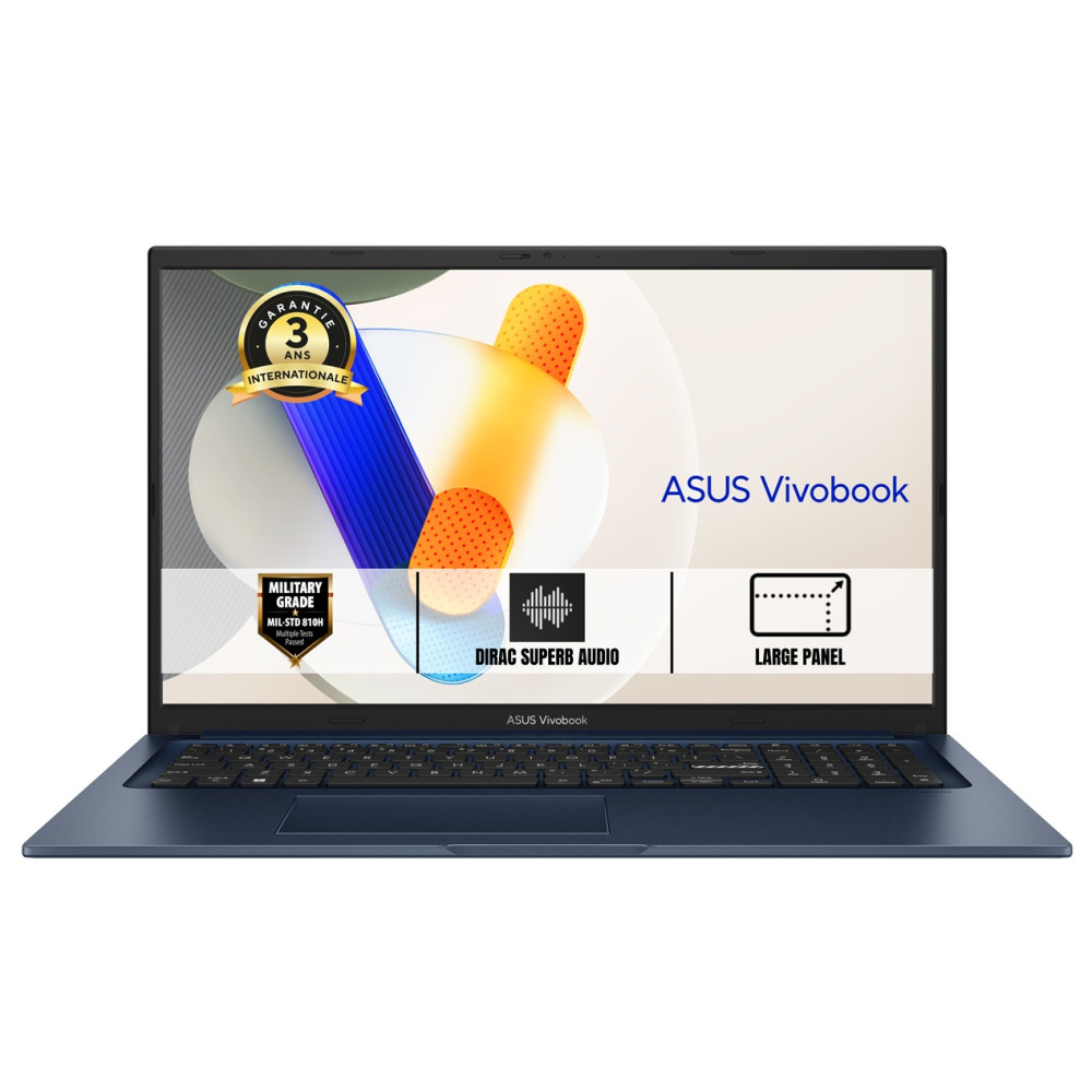 Ordinateur portable Asus X1704VA-AU762W - 17.3" - Intel U300 - 8 Go - SSD 512 Go - Garantie constructeur 3 ans