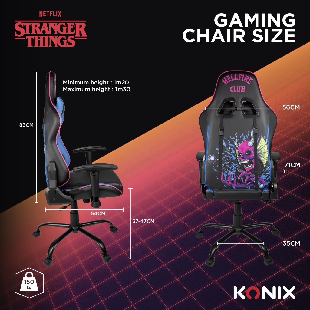 Siège Gamer Konix - Stranger Things – Image 9