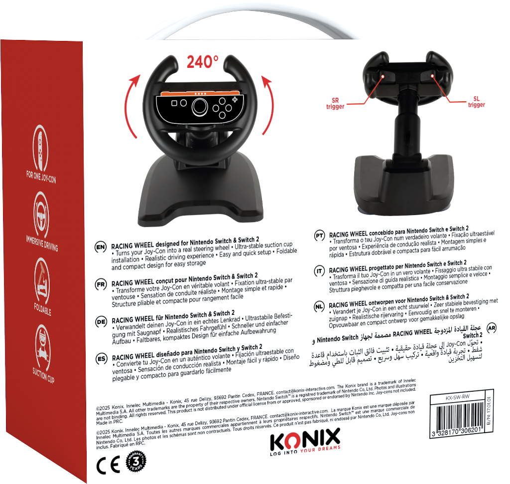 Volant Konix pour Joy con pour Switch 2 et 1 – Image 2