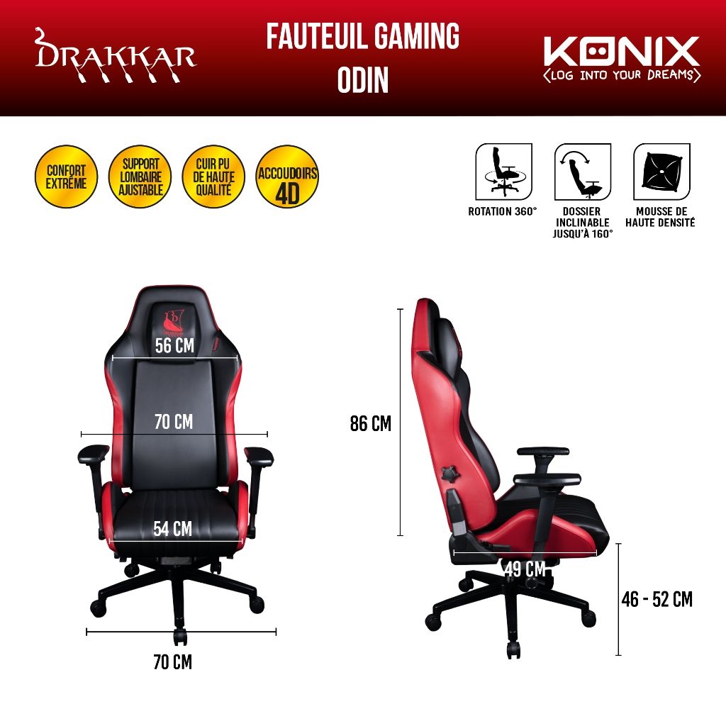 Siège Gamer Konix Odin - Drakkar – Image 12
