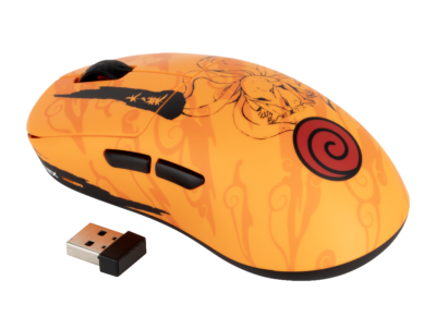 Souris Gamer filaire Konix Pro - Naruto pour PC - Orange et Marron
