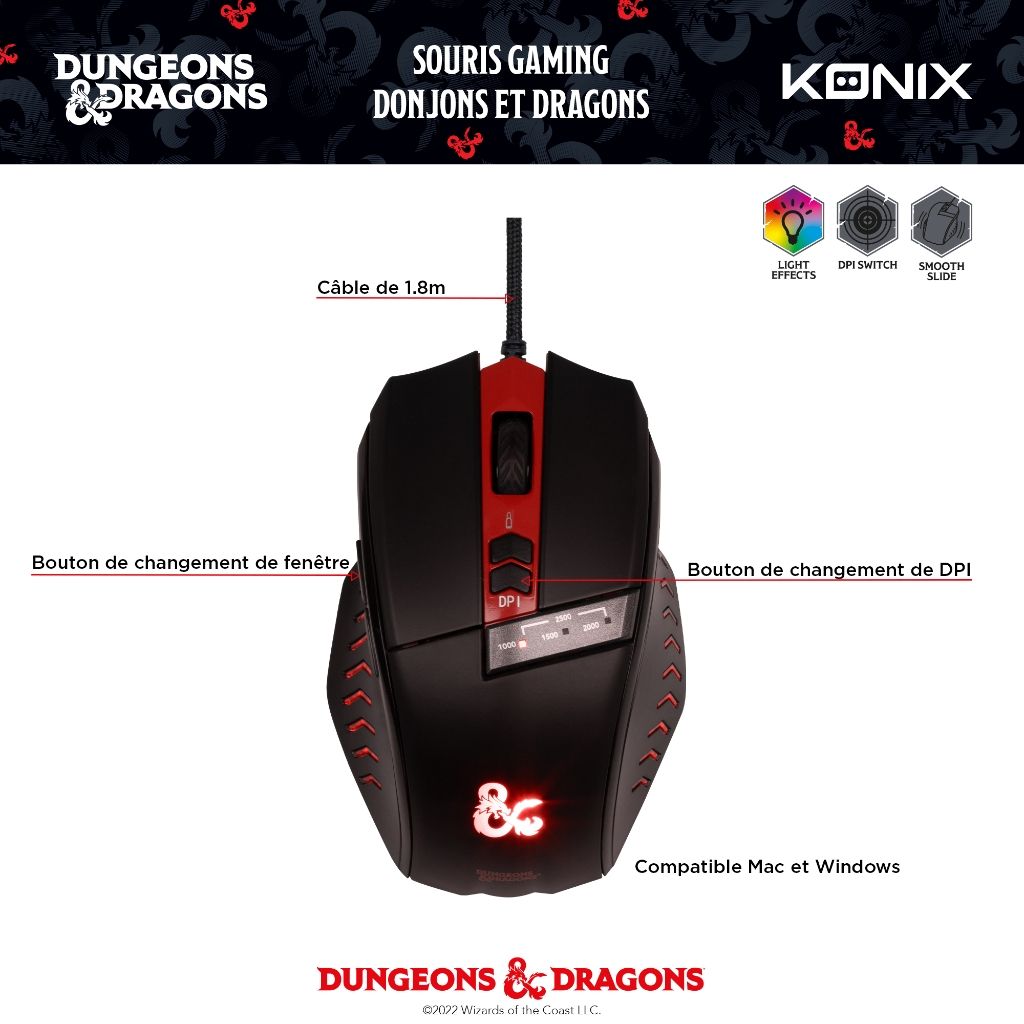 Souris Gamer filaire Konix Dungeons & Dragons pour PC – Image 9