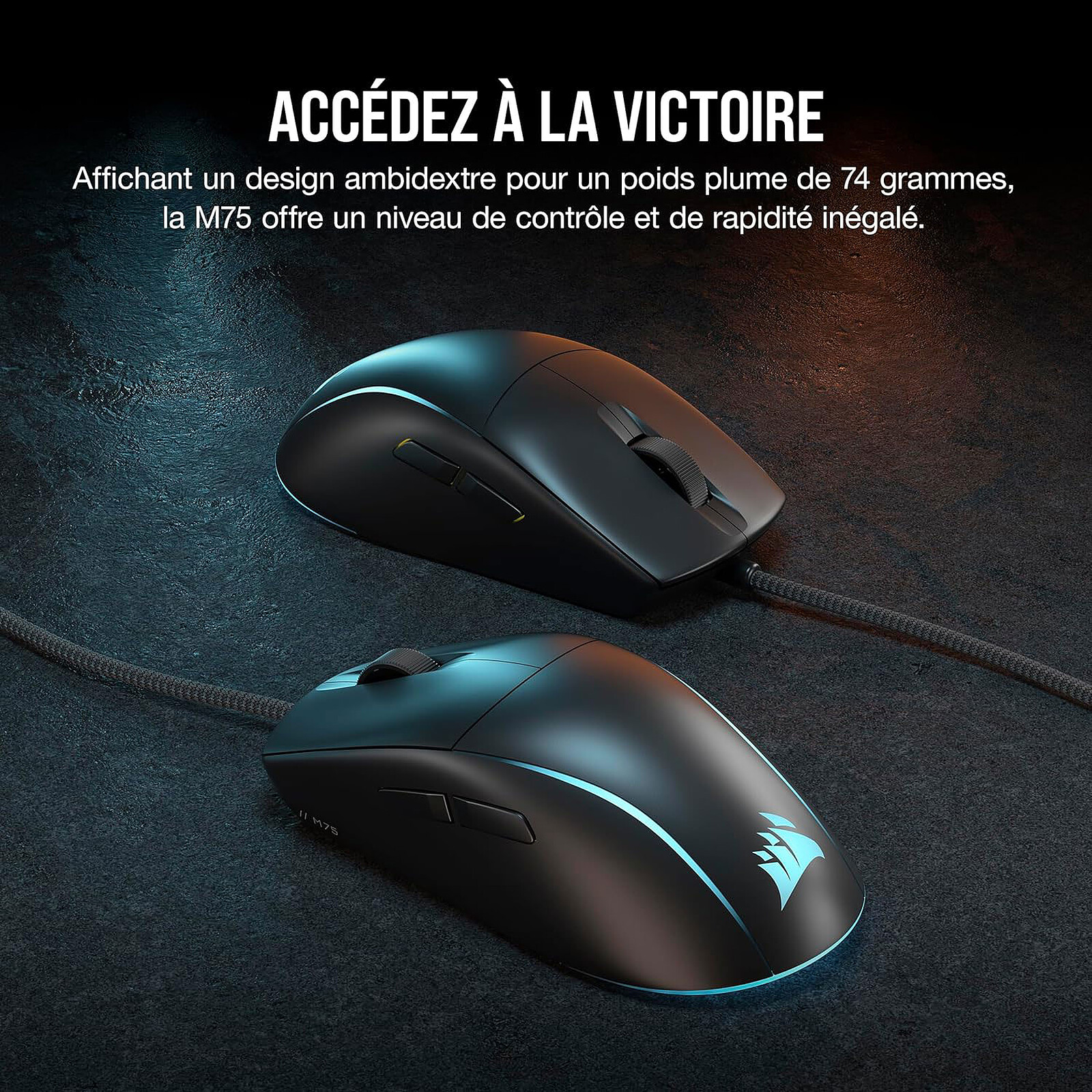 Souris Gamer filaire Corsair aming M75 (Noir) – Image 3