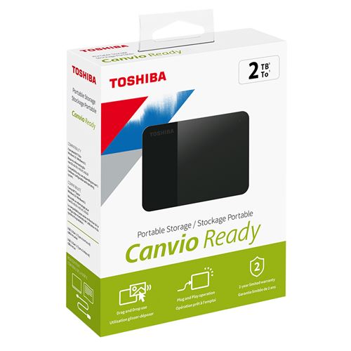 Disque dur externe Toshiba Canvio Ready disque dur externe 2 To 2.5" Micro-USB B 3.2 Gen 1 (3.1 Gen 1) Noir – Image 2