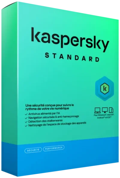 Logiciel Kaspersky Anti-Virus Standard - Licence 3 postes 1 an