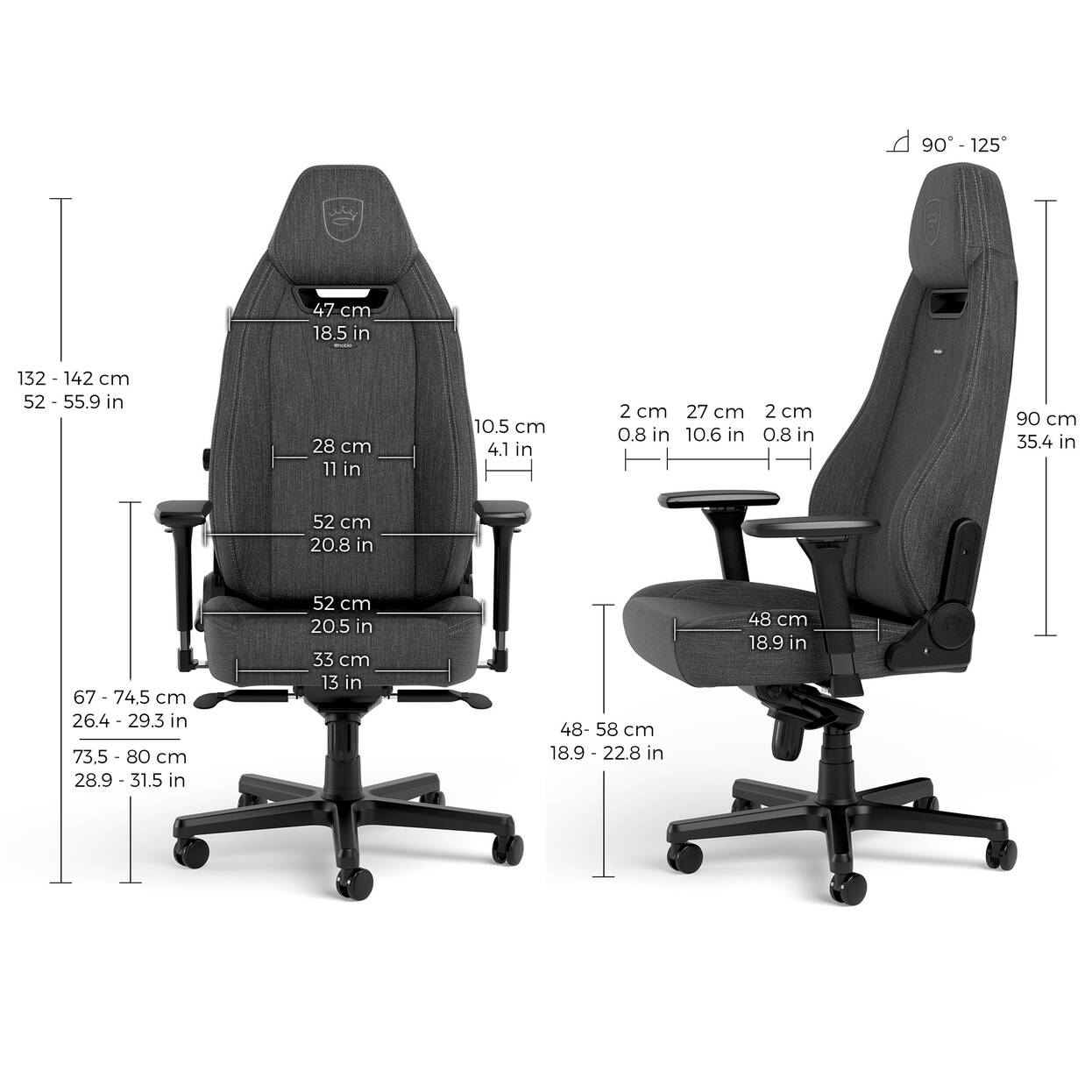 Siège Gamer Noblechairs Legend TX (Gris) – Image 6